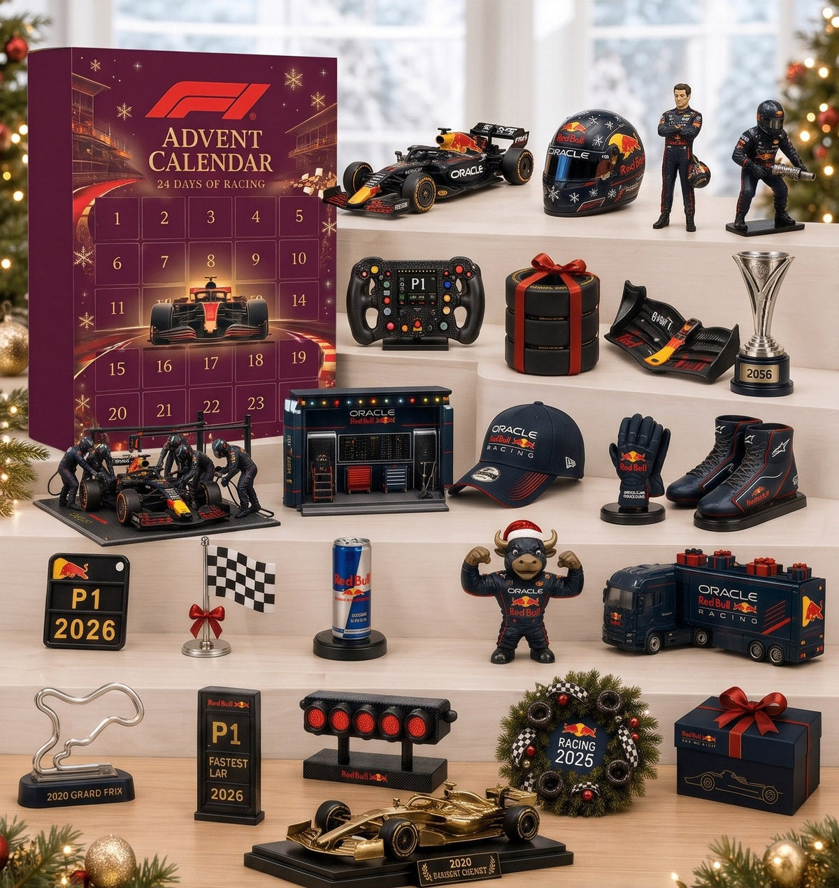 Calendrier de l'Avent racing et ses 24 objets de collection